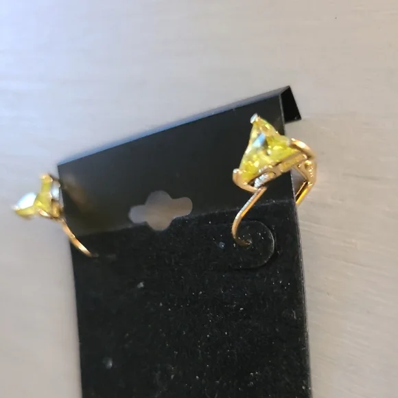 925 sterling silver earrings w Citrine stone - Picture 3 of 4